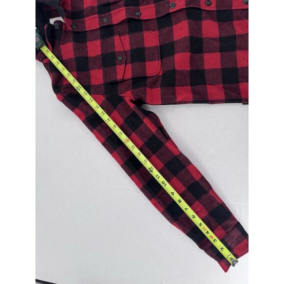 Woolrich Alaskan Melton Wool Overshirt Flannel Men’s Sz L Buffalo Plaid Shacket - Picture 7 of 16